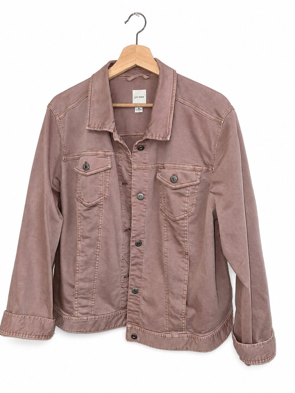 J Jill Denim Jean Jacket Womens 2X Dusty Pink Western Casual